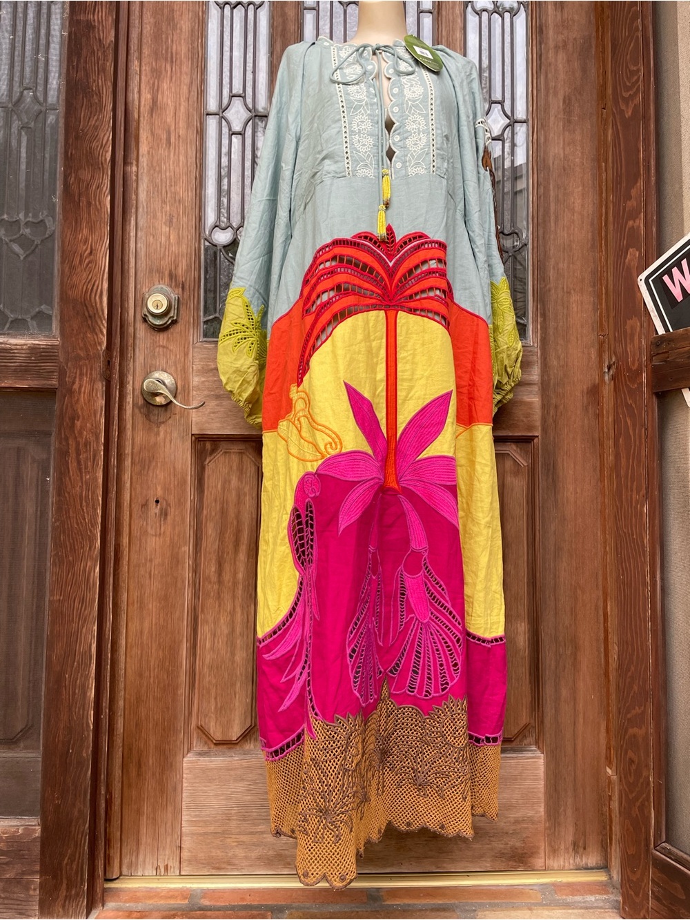 FARM Rio Multicolor Floral Patchwork Maxi Dress